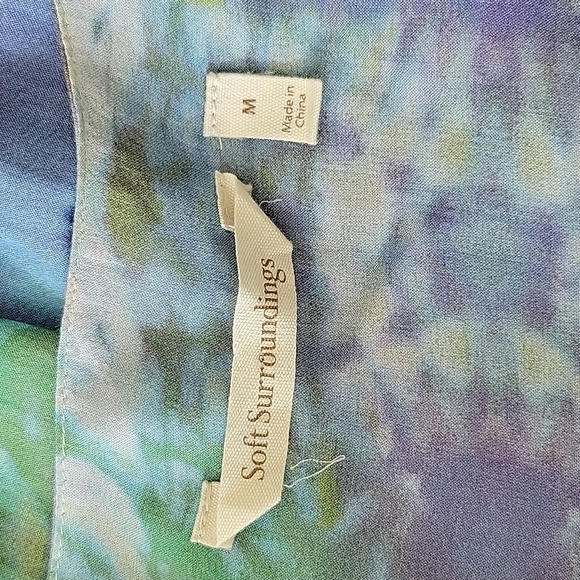 Soft Surroundings Blue Watercolor Tie Dye Kechmara Tunic Size Medium - Picture 7 of 8